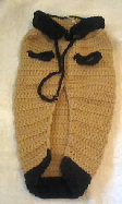 Tan/Black Hand Crocheted Dog Sweater